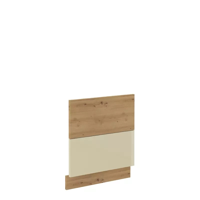 Front do zmywarki z widocznym panelem sterującym 60 cm Krem połysk AGATA