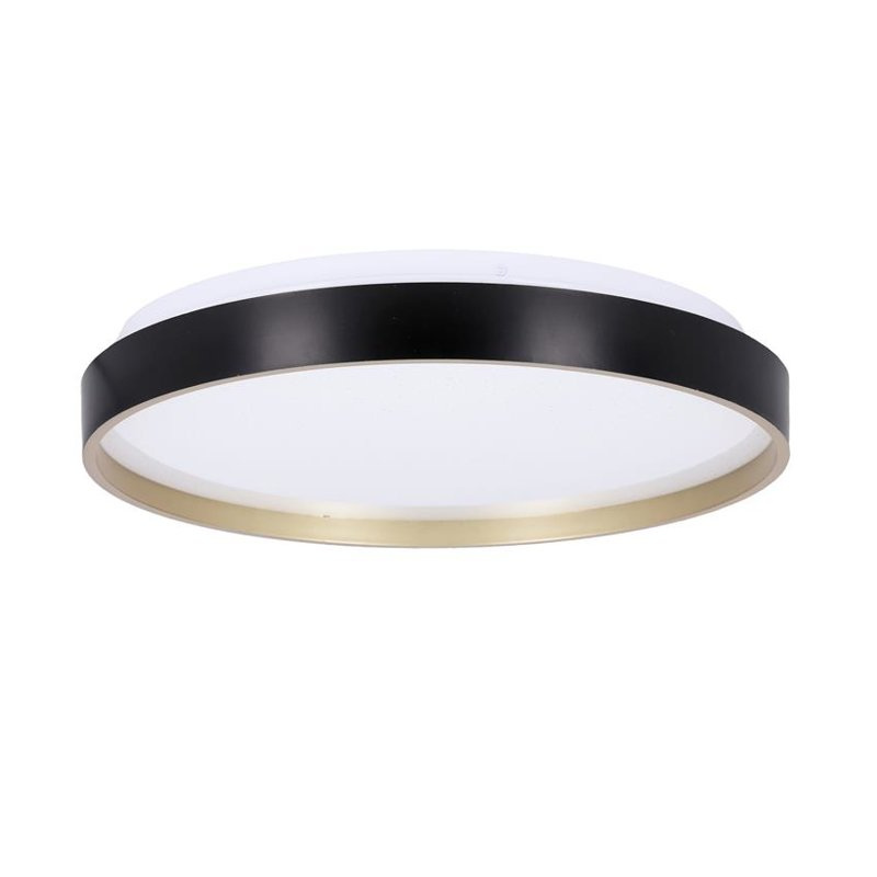 Florida lampa sufit. plafon czarno złoty+biały 18w led 33 cm klosz biały sky ef