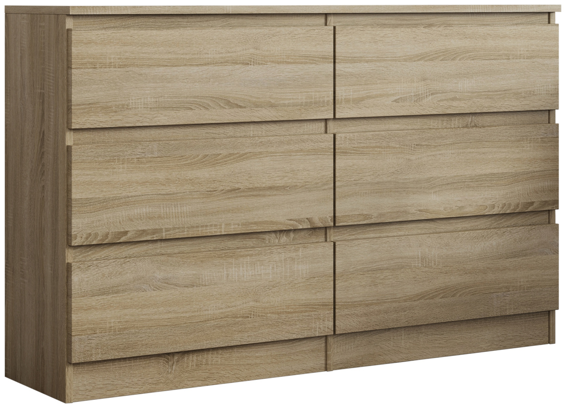 Nowoczesna komoda 120 cm z szufladami do salonu AMPARO dąb sonoma