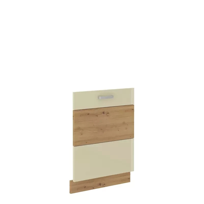 Front do zmywarki z zakrytym panelem sterującym 60 cm Krem połysk AGATA
