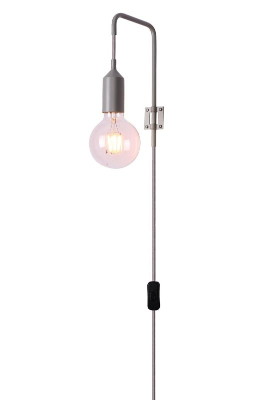 Kinkiet szary z kablem lampa Laren Ledea