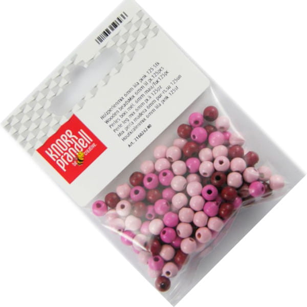 korale drewniane fi 6mm 125szt mix różowy KNORR