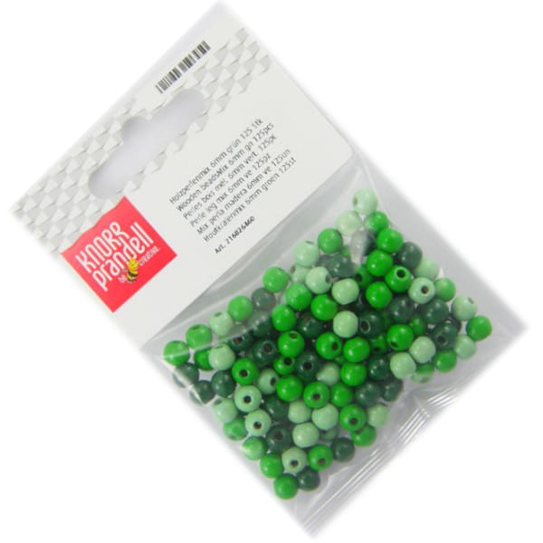 korale drewniane fi 6mm 125szt mix zielono-seledynowy KNORR