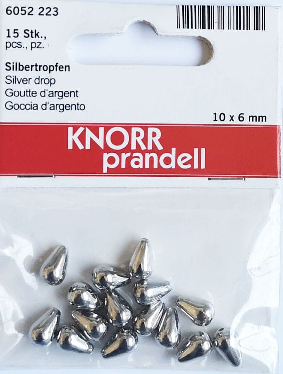 perły łezki 10x6mm kol. srebrny 21-6052223 15szt
