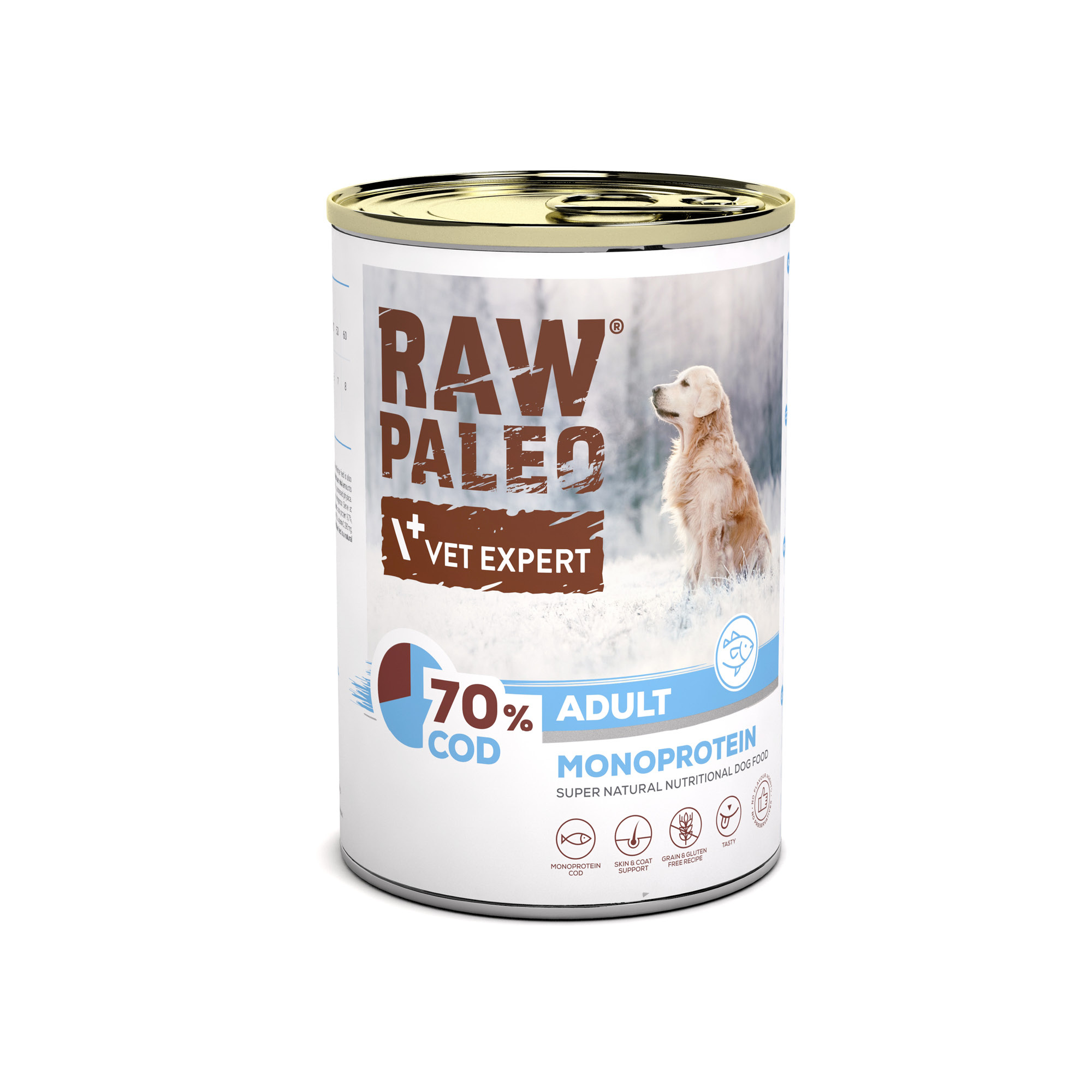 RAW PALEO ADULT DOG COD 400g - mokra karma dla psów dorosłych monoproteina z dorszem