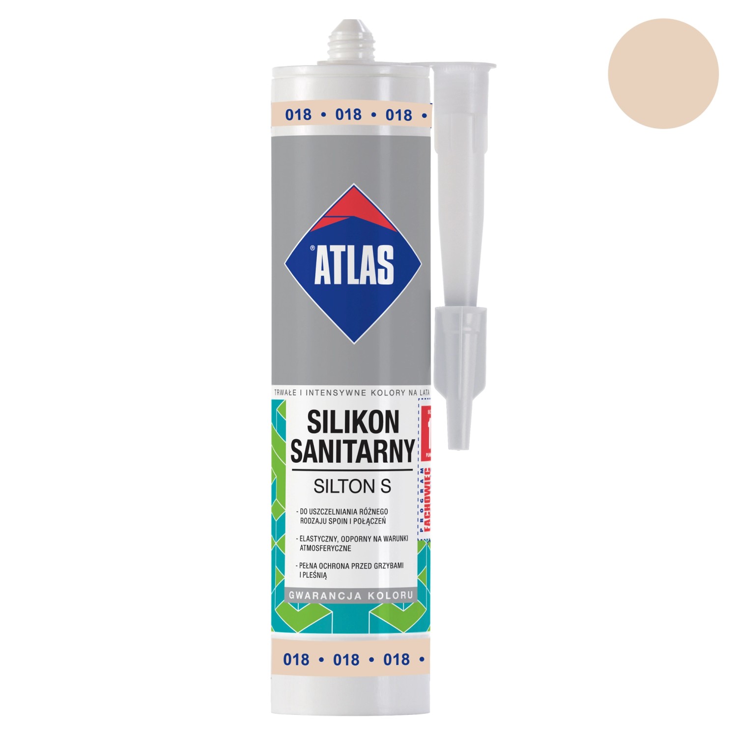 Atlas Silikon sanitarny Silton S 018 beż pastelowy 280 ml