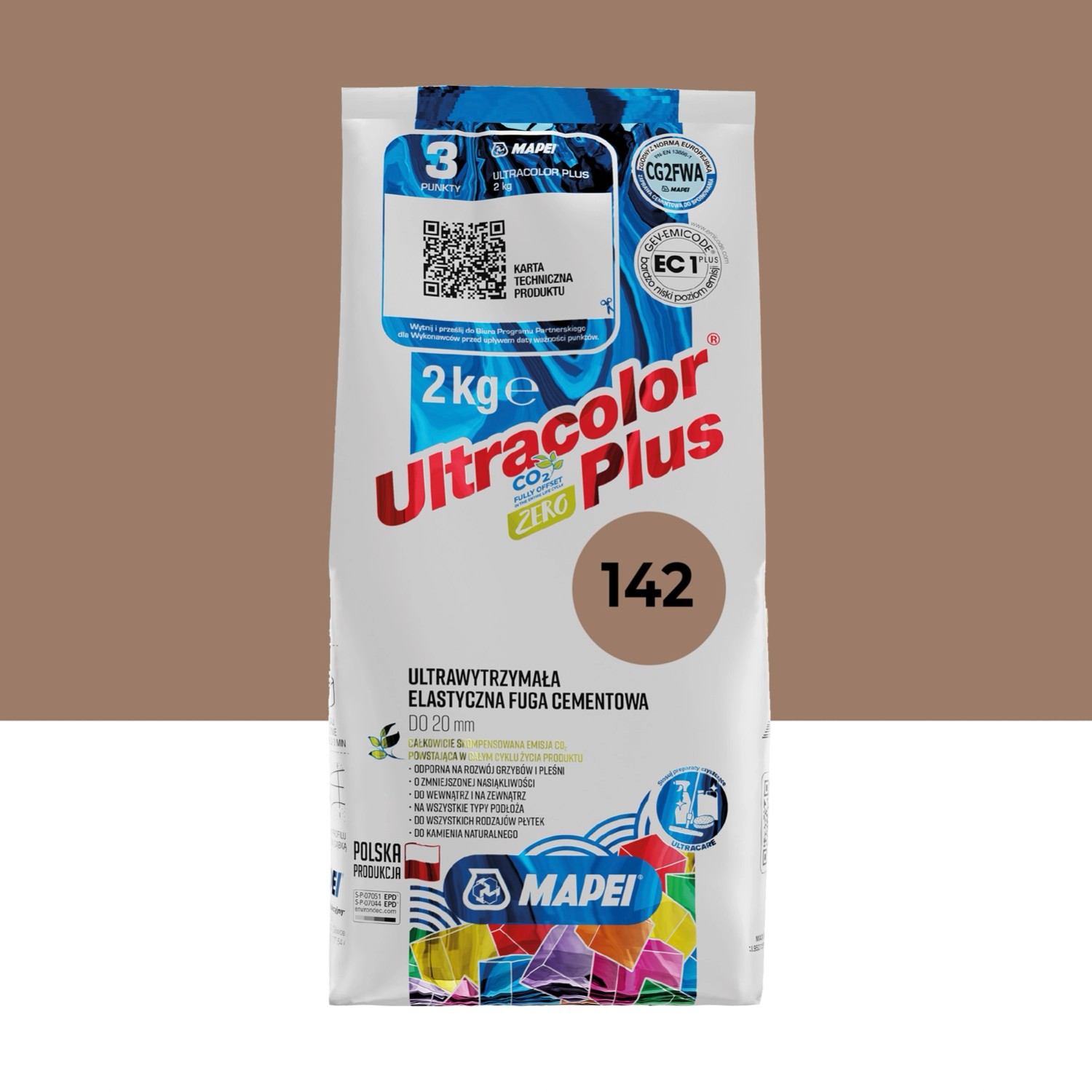 Mapei Fuga elastyczna UltraColor Plus 142 brąz 2 kg