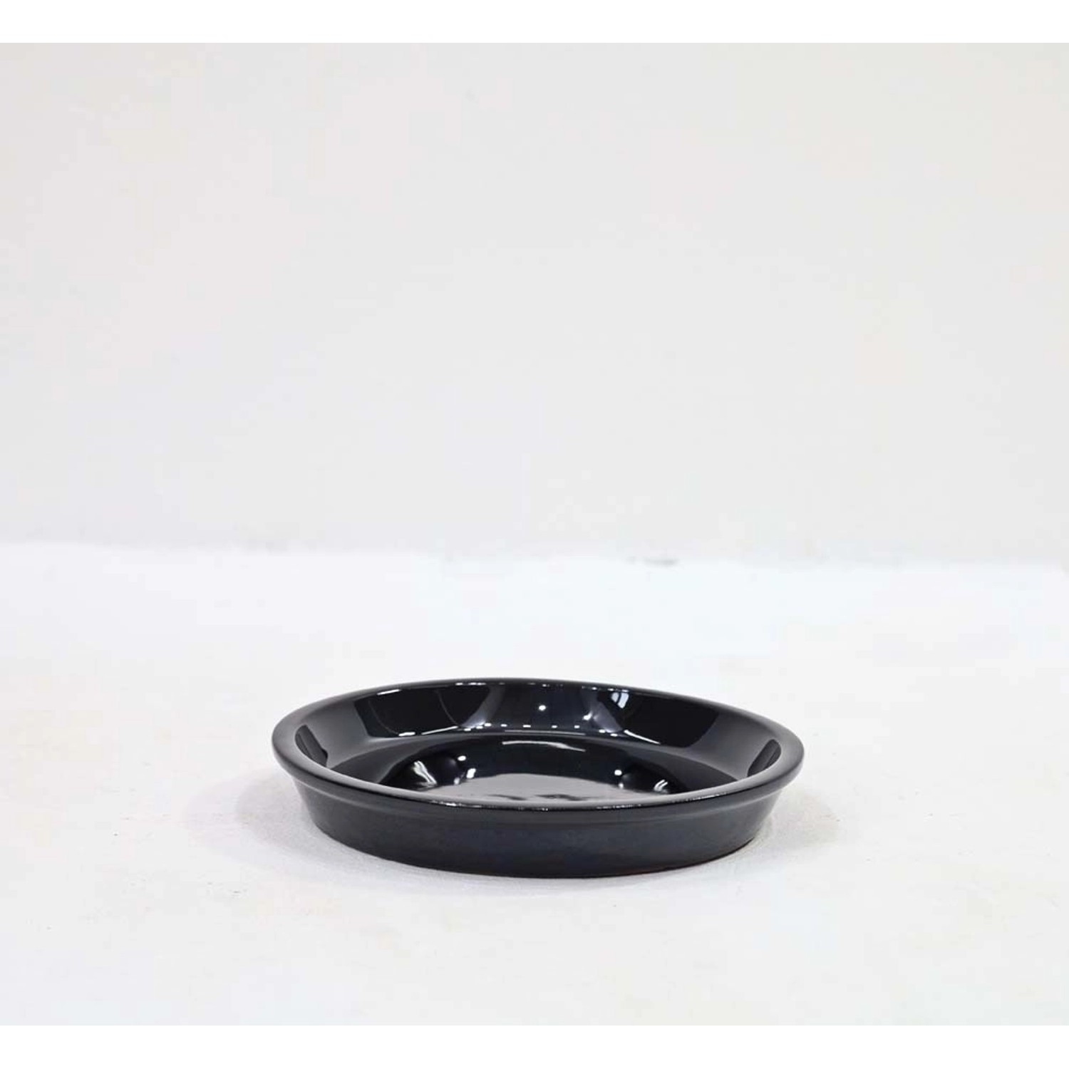 Podstawka ceramiczna szkliwiona czarna - 25 cm