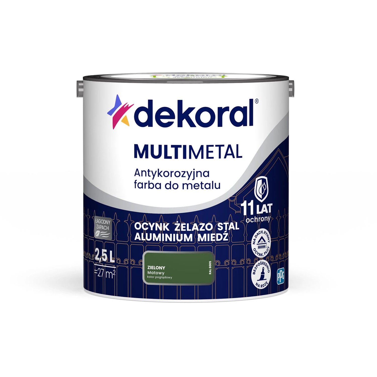 Dekoral Farba antykorozyjna Multimetal zielona 2,5L