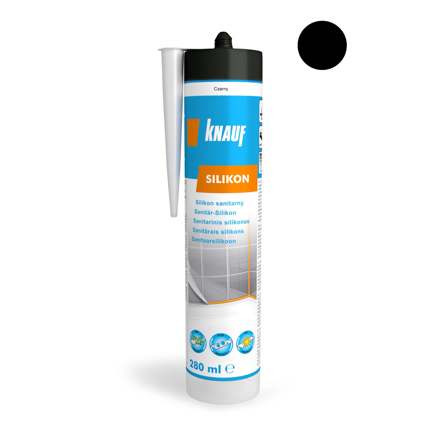 Knauf Silikon sanitarny czarny 280 ml