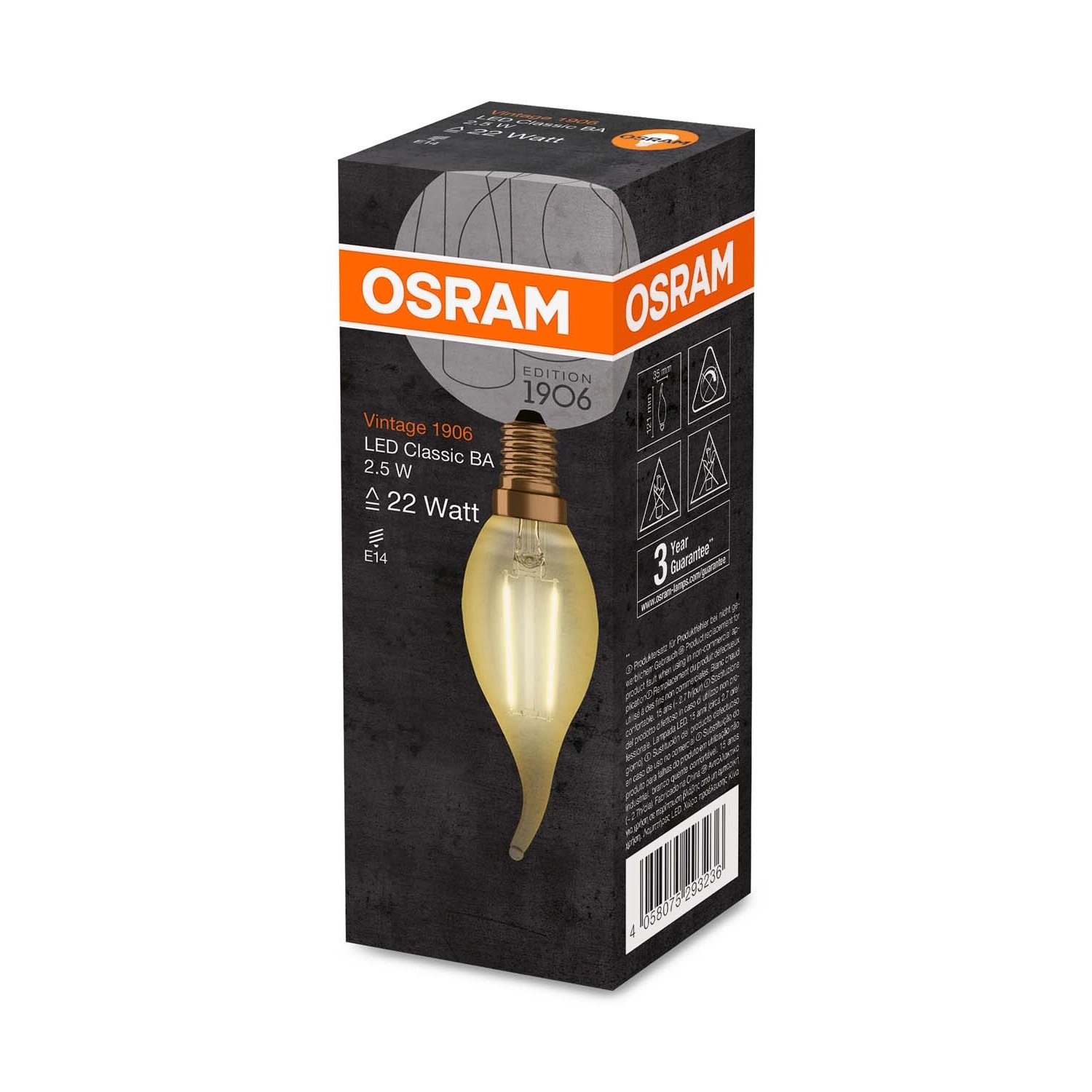 Osram Żarówka LED VINTAGE CLASSIC BA filament 2,5W E14 220 lm 2400K