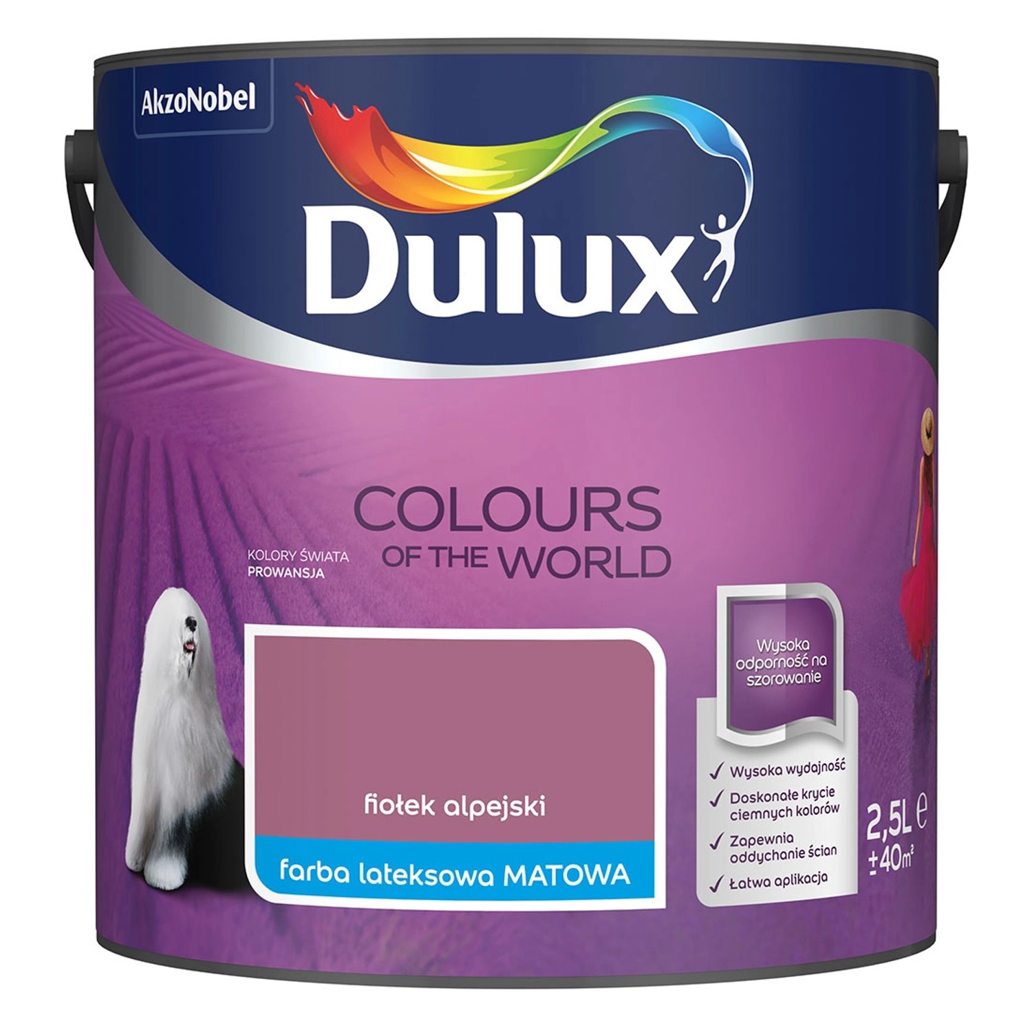 Farba Dulux Kolory Świata fiołek alpejski 2,5 l