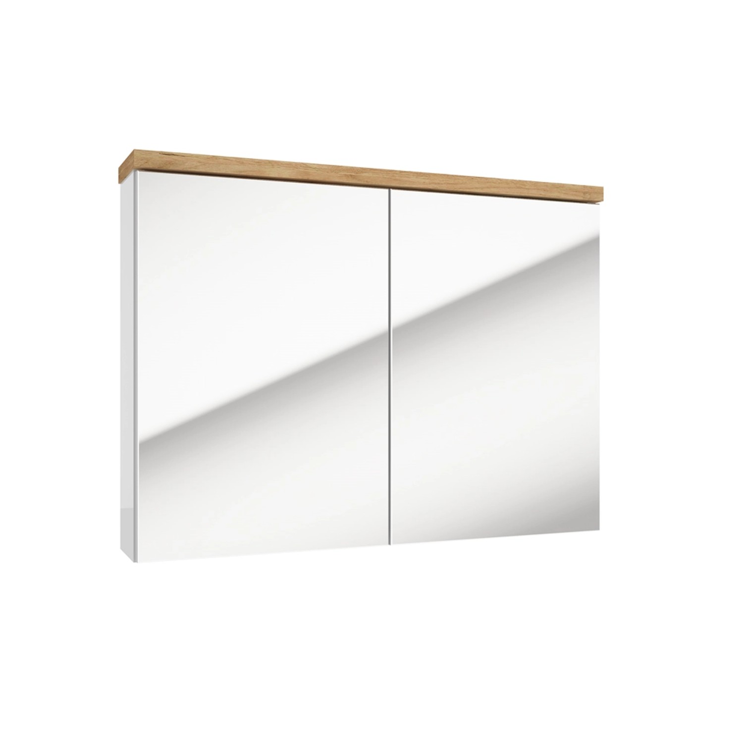 Deftrans Szafka lustrzana Space Nobu 80 cm biała / dąb