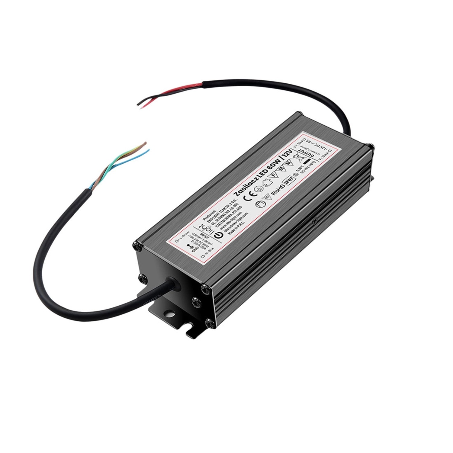 Zasilacz LED 12V/5A 60W IP67