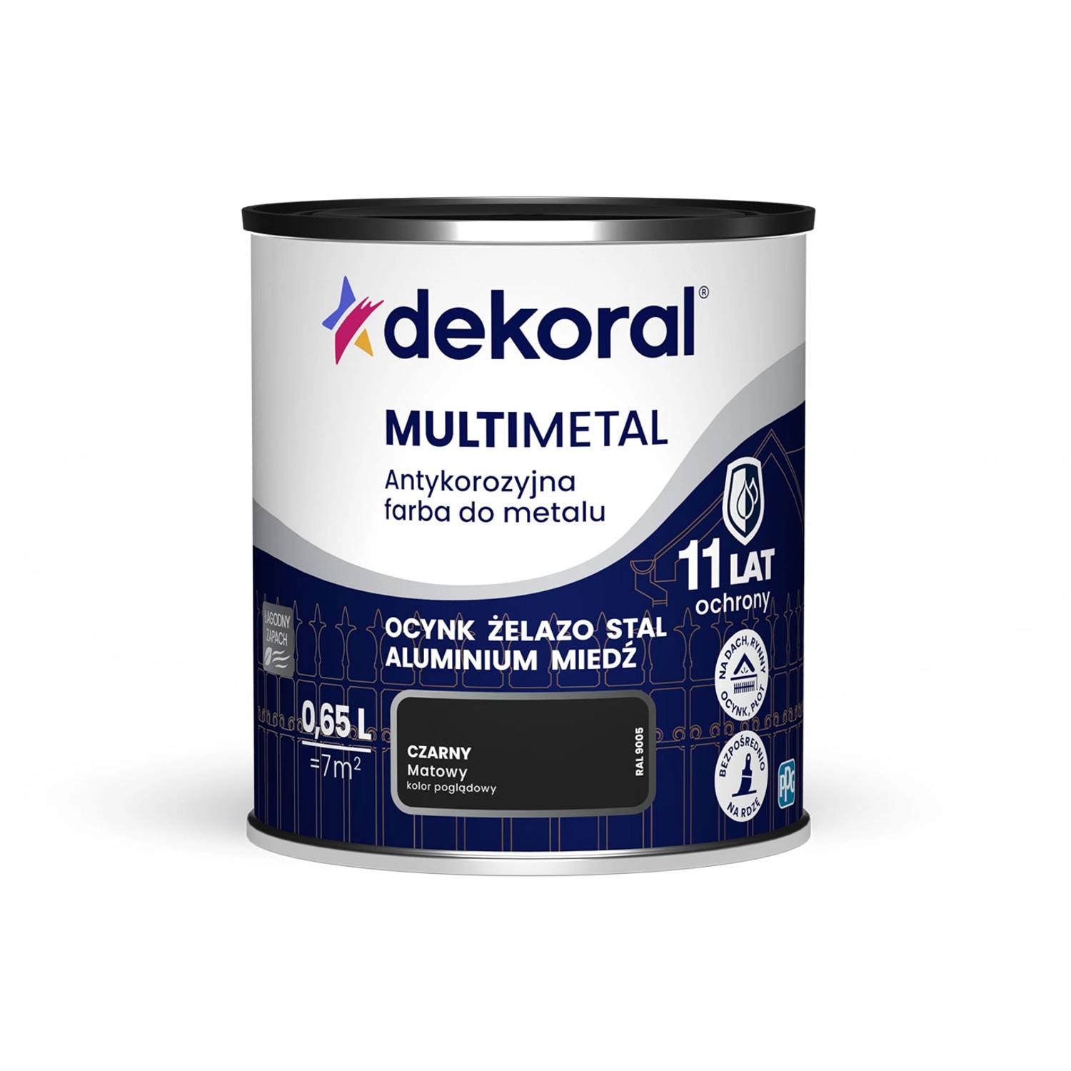 Dekoral Farba antykorozyjna Multimetal czarna 0,65L