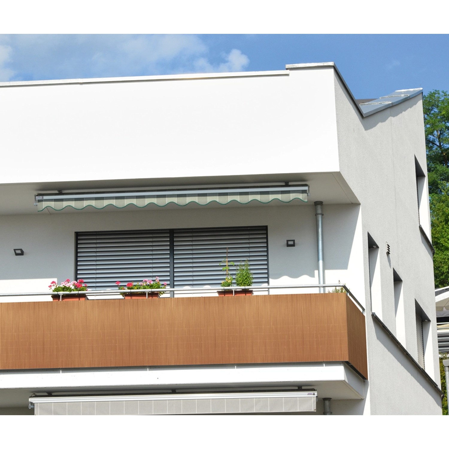 Osłona na balkon, brązowa, 90x300 cm