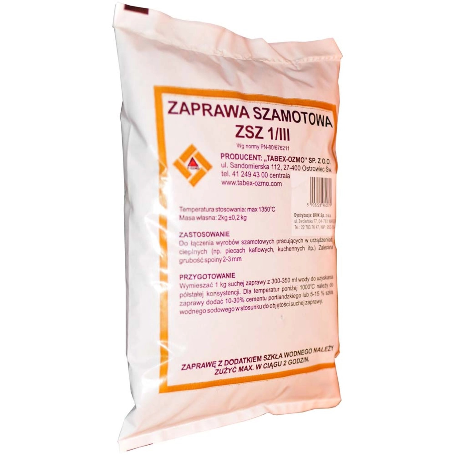 Tabex-Ozmo Zaprawa szamotowa w worku 2 kg