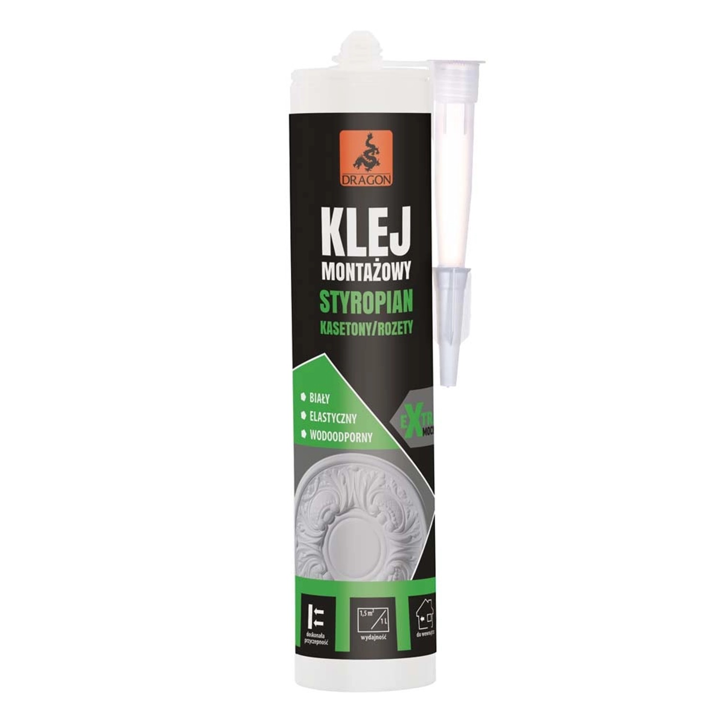 Dragon Klej montażowy do styropianu, kasetonów i rozet 280 ml
