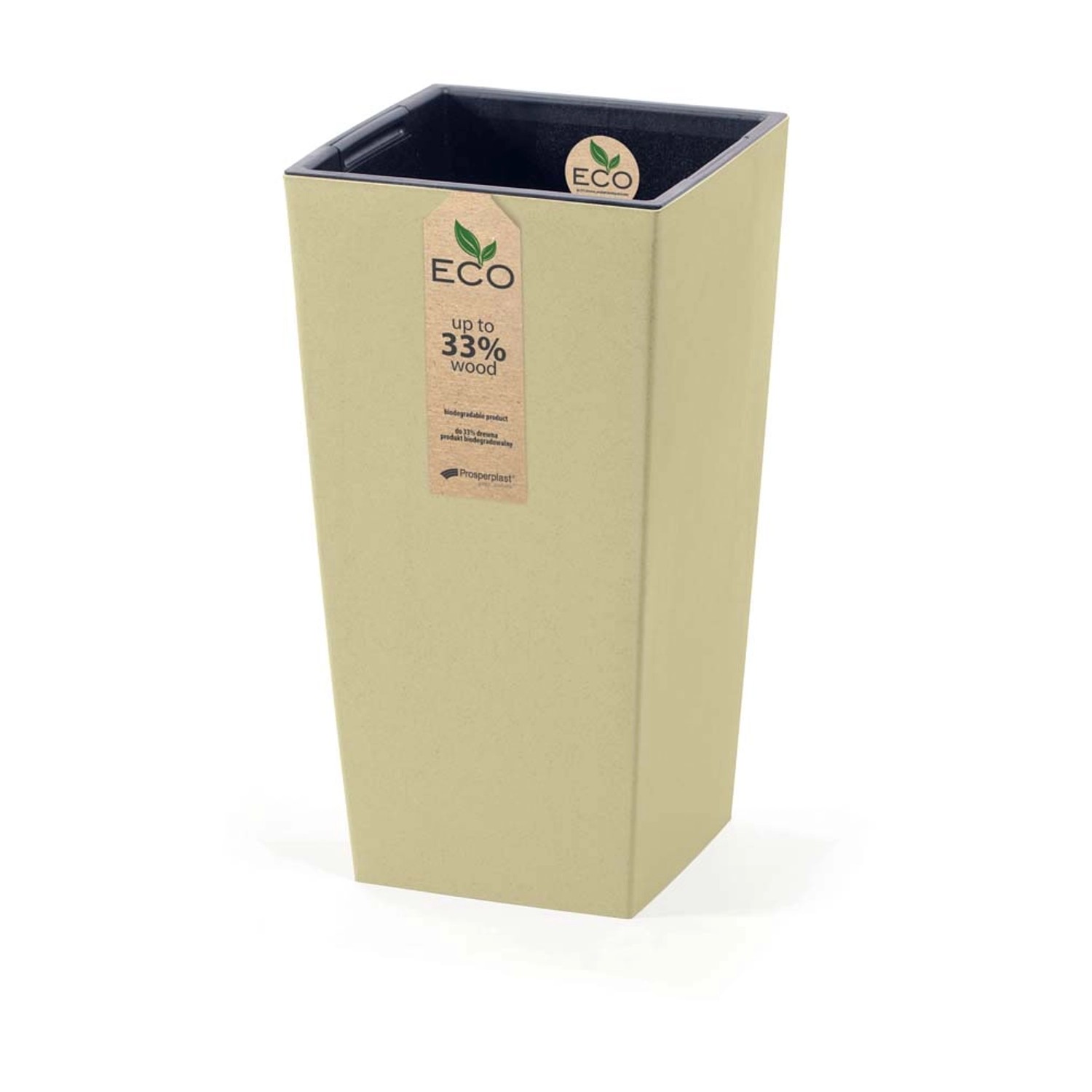 Prosperplast Doniczka Urbi Square Eco kremowy 27x50 cm
