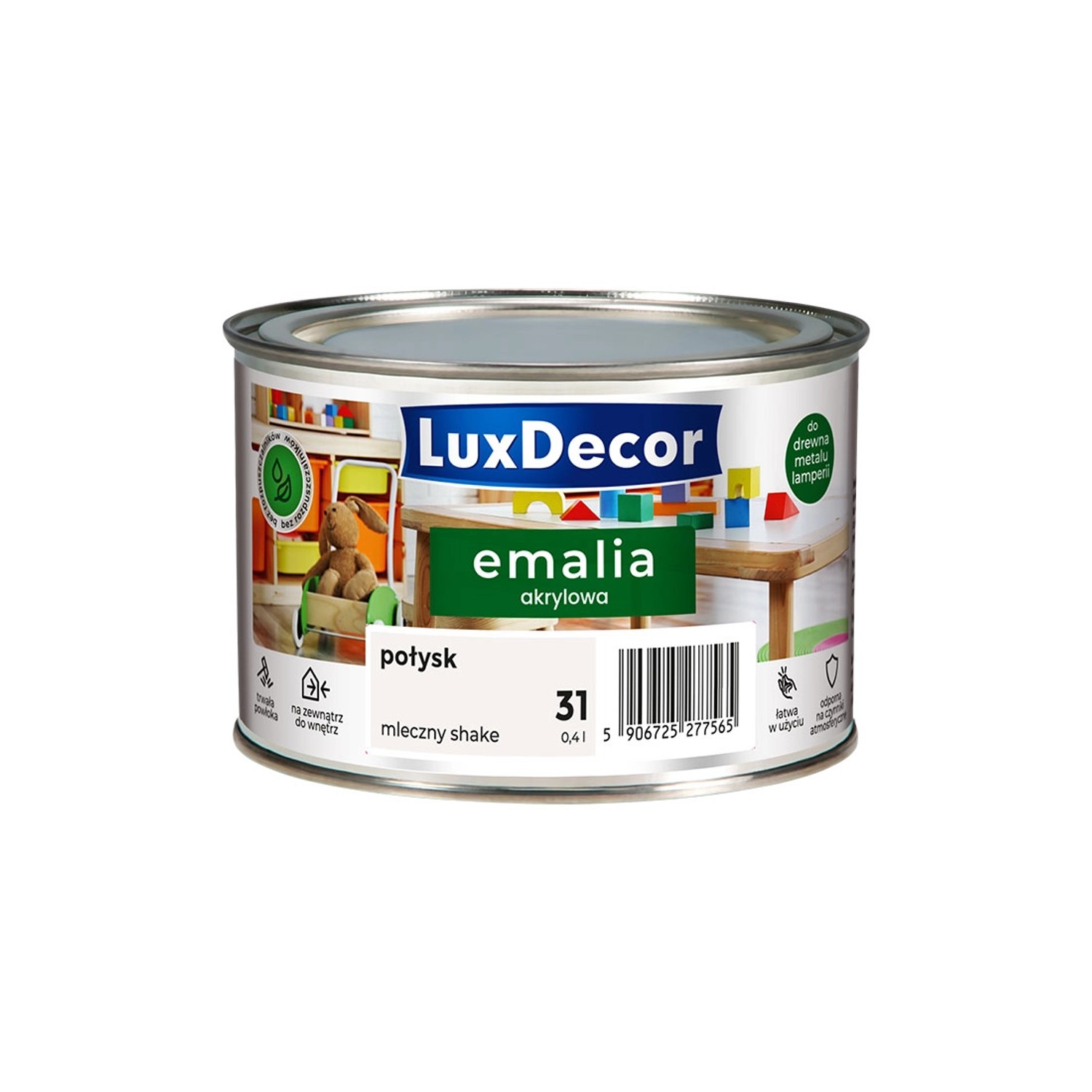 Emalia akrylowa LuxDecor mleczny shake połysk 0,4L