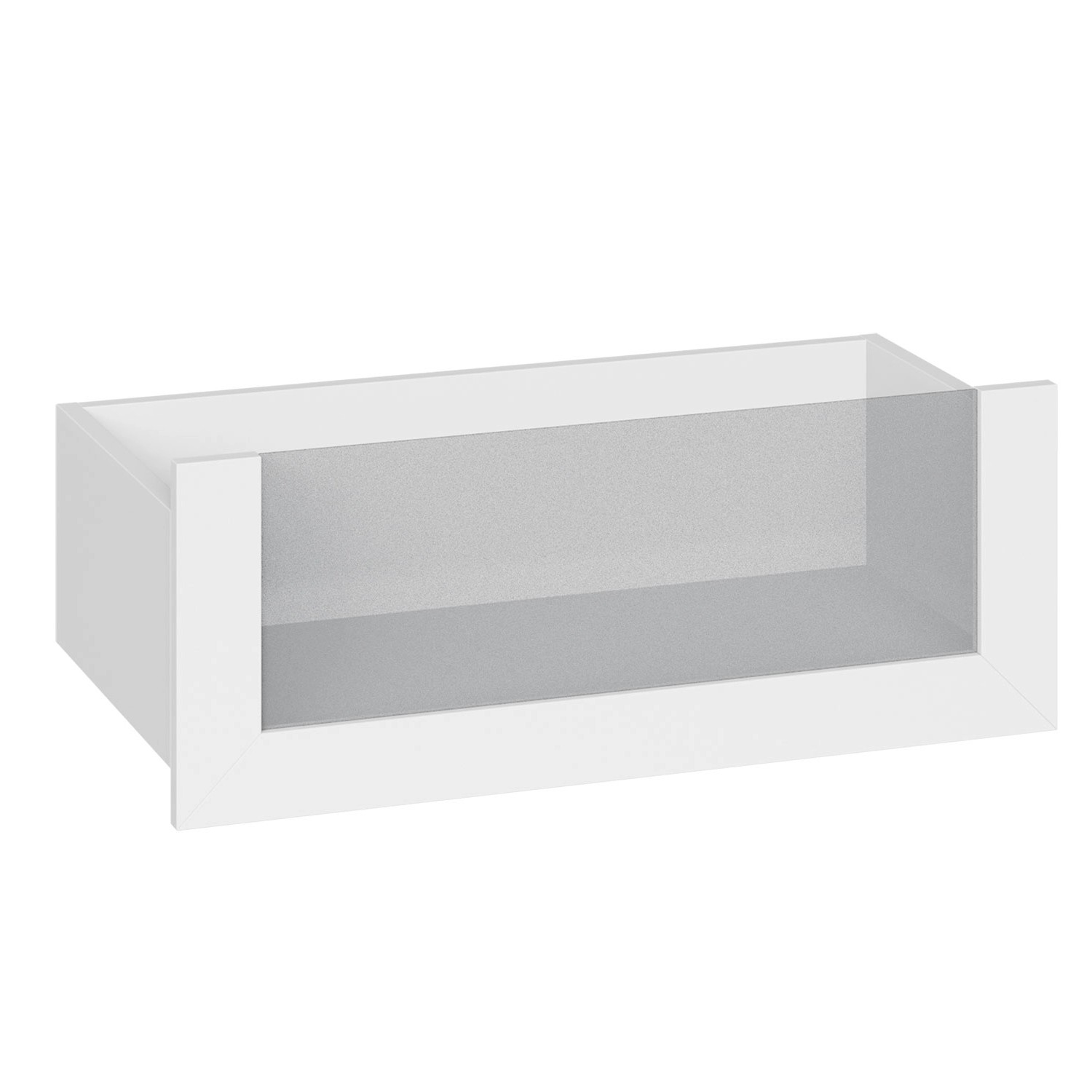 Szuflada biała ze szklanym frontem 72,5 x 25 cm Garderoby/Szafy Modułowe