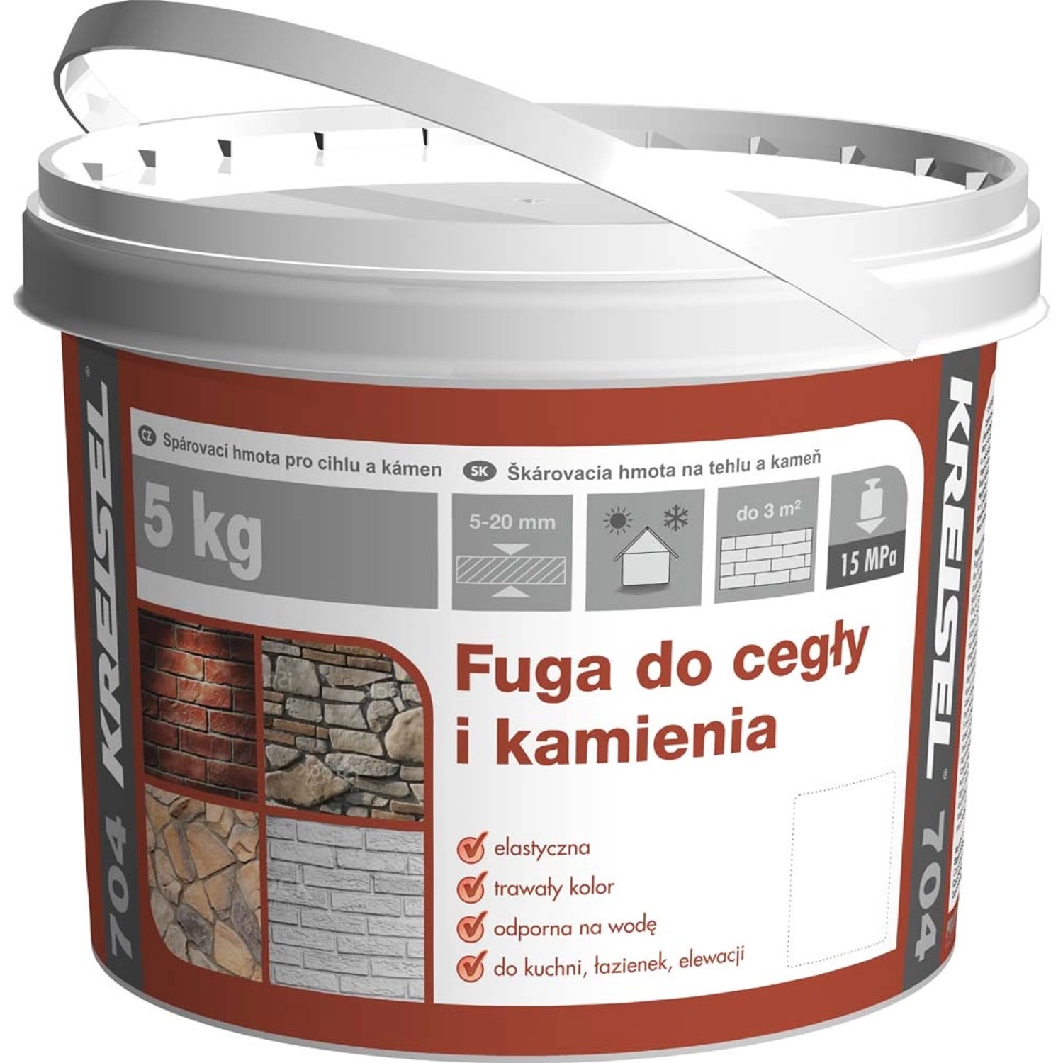 Fuga do cegły i kamienia biała 5 l