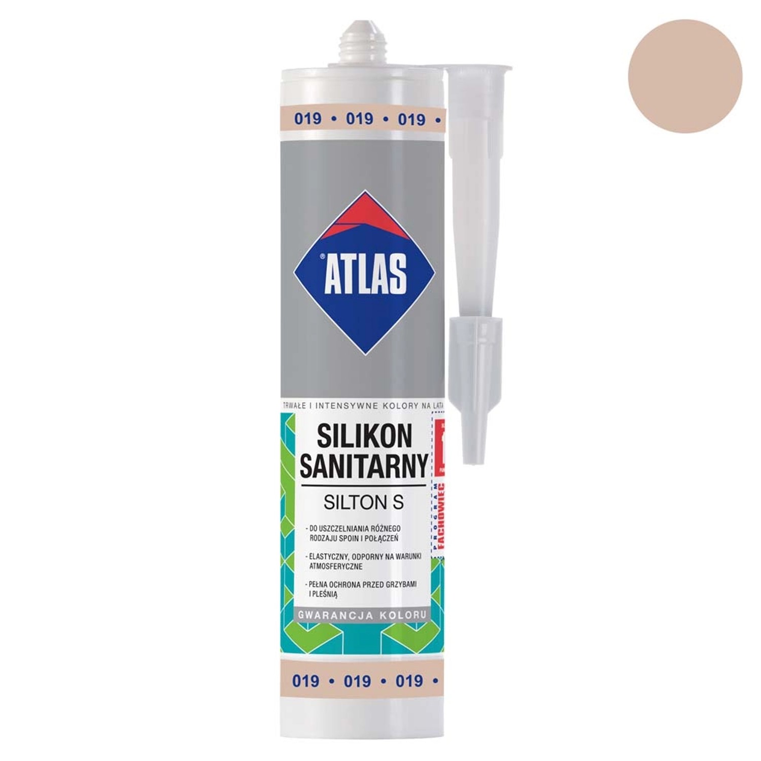 Atlas Silikon sanitarny Silton S 019 jasnobeżowy 280 ml