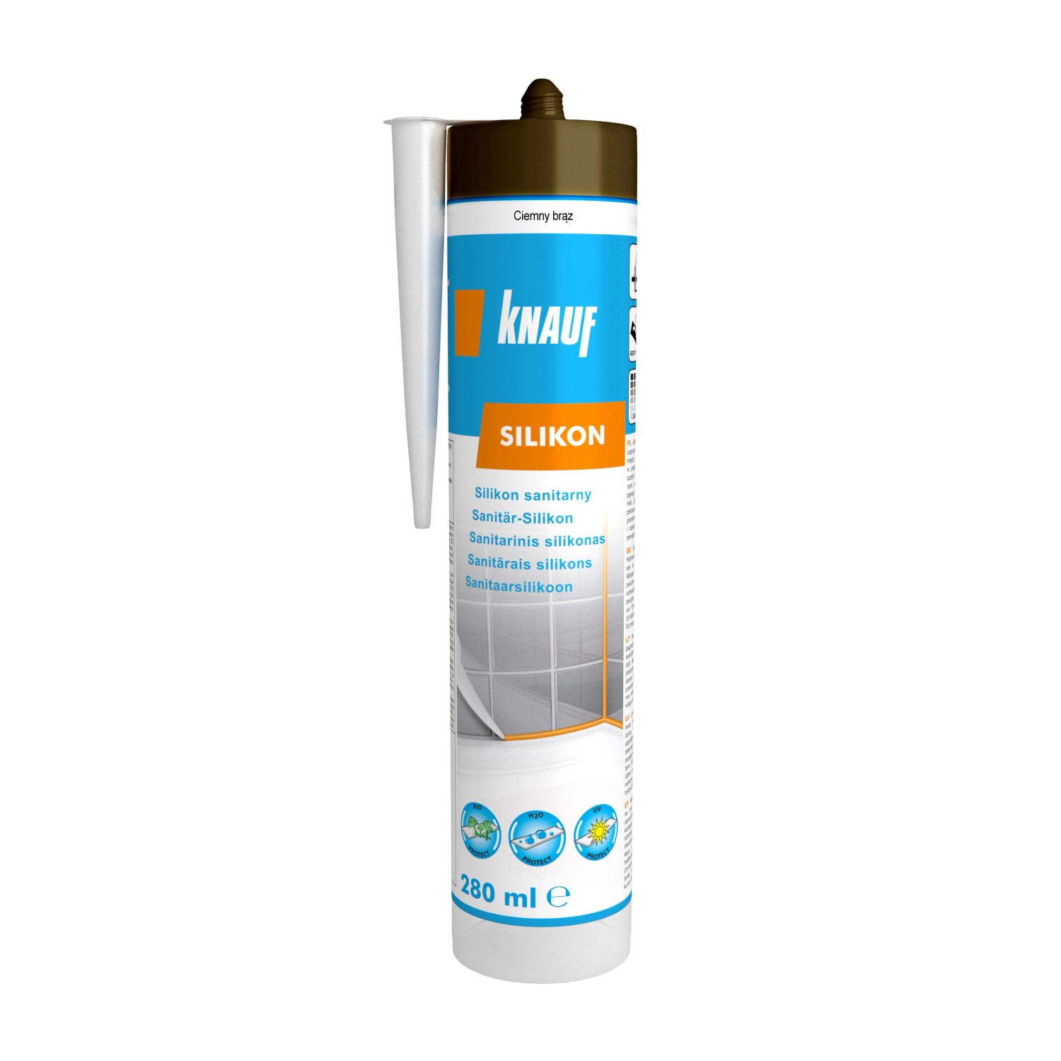 Knauf Silikon sanitarny ciemny brąz 280 ml