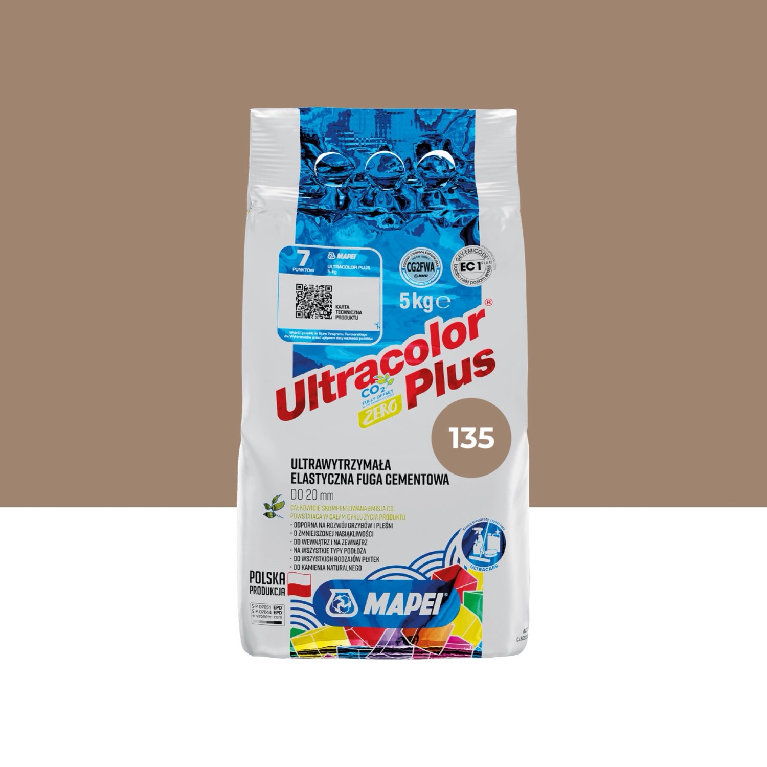 Mapei Fuga elastyczna UltraColor Plus 135 złoty pył 5 kg