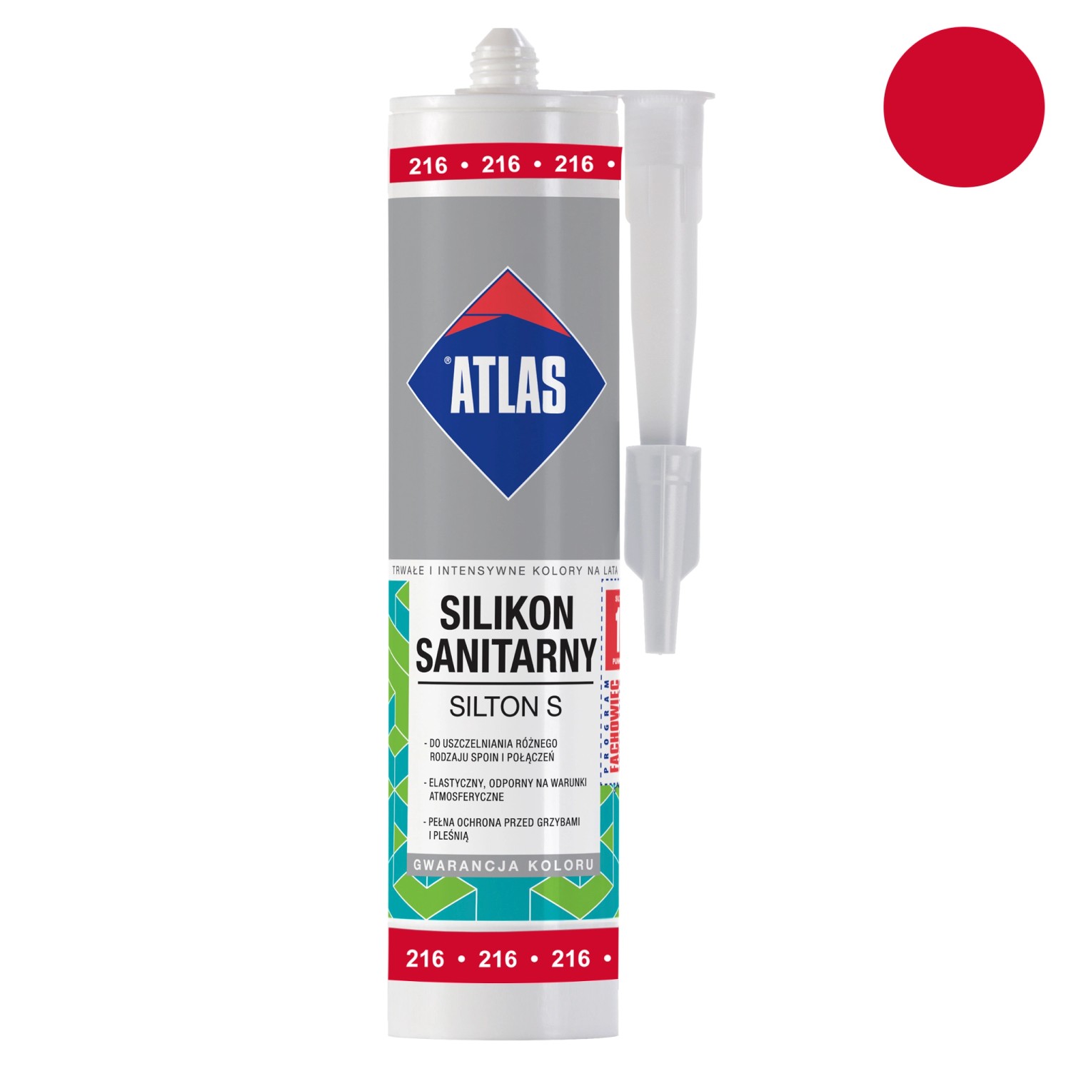 Atlas Silikon sanitarny Silton S 216 czerwony 280 ml