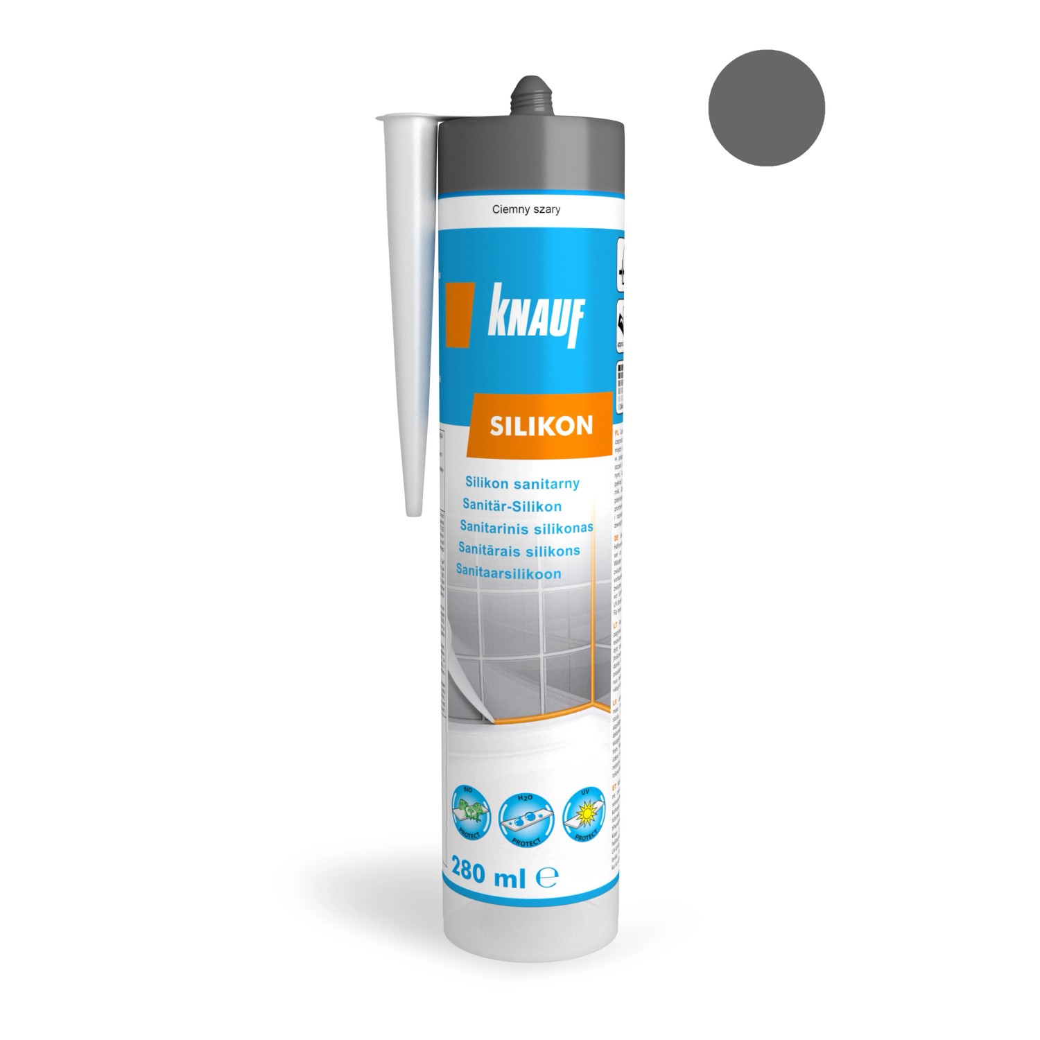 Knauf Silikon sanitarny ciemno szary 280 ml