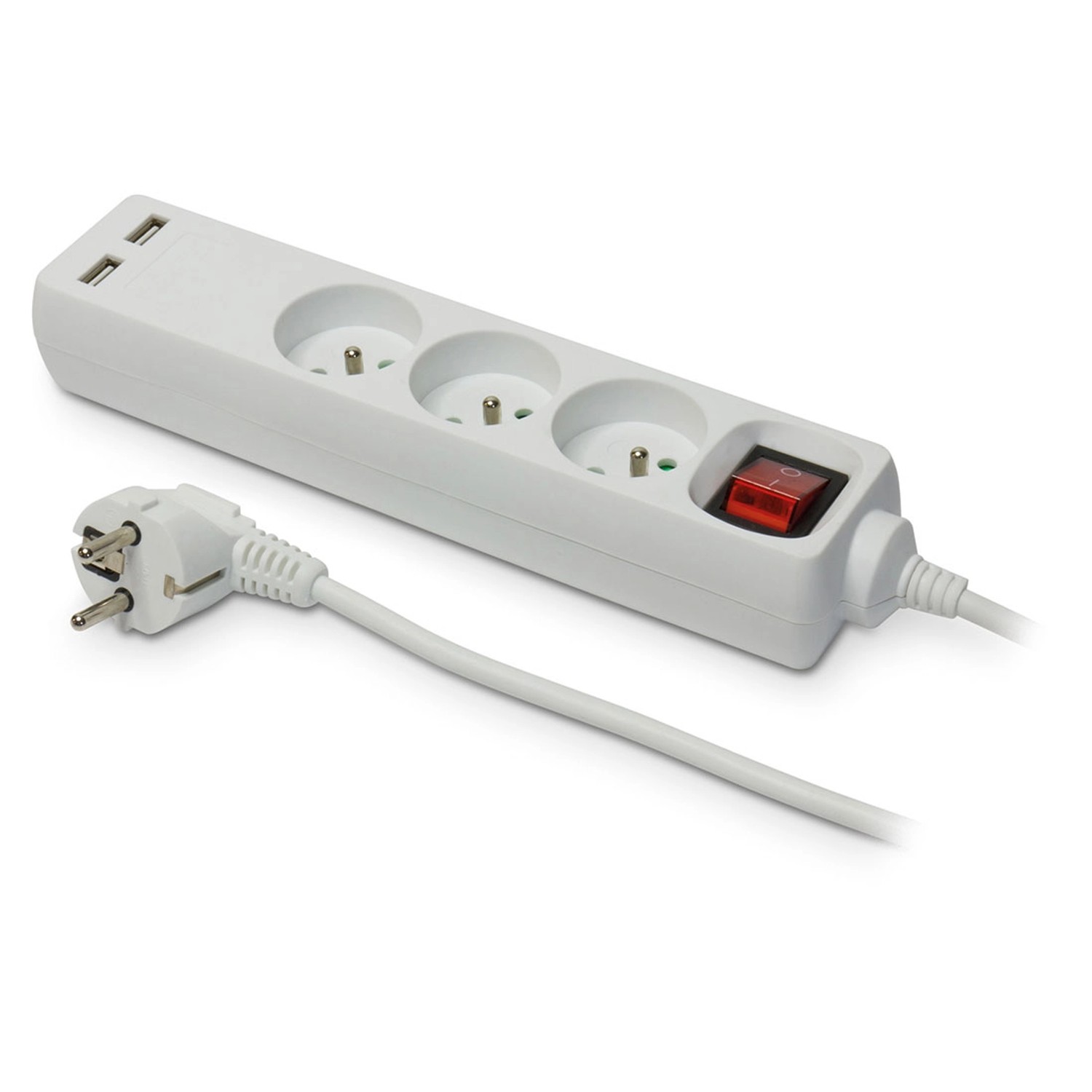 Przedłużacz 3-gniazdkowy z USB 3m Z/U
