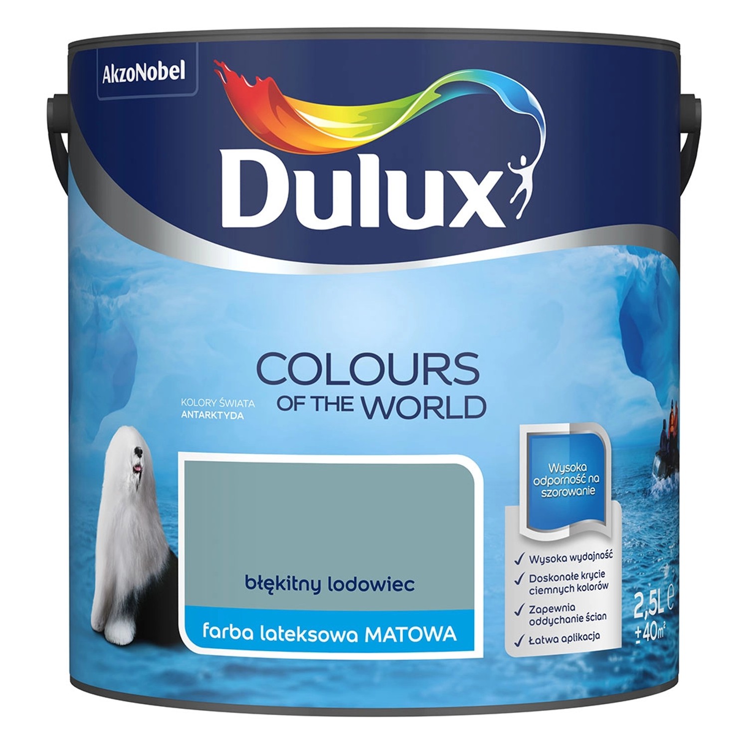 Farba Dulux Kolory Świata błękitny lodowiec 2,5 l