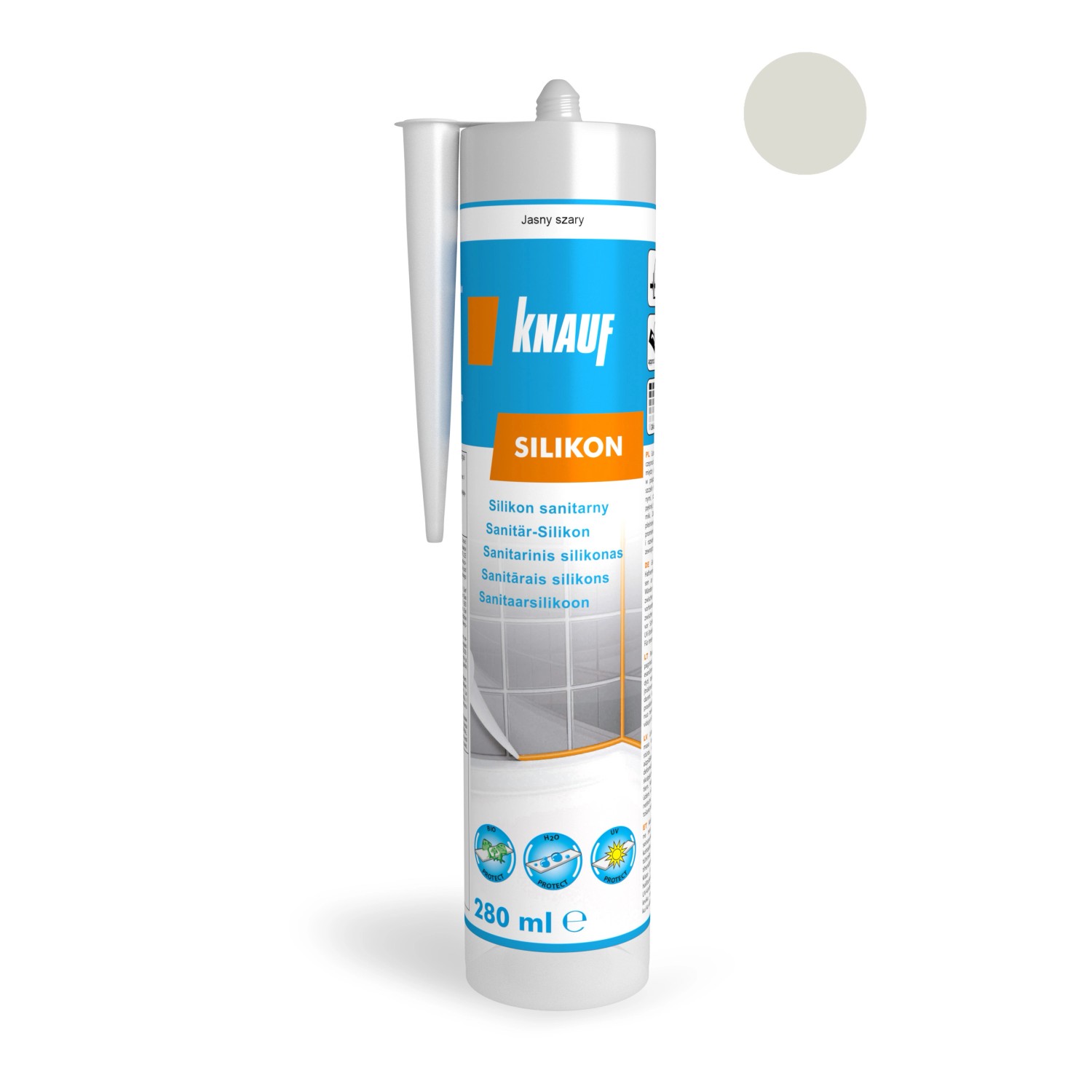 Knauf Silikon sanitarny jasny szary 280 ml