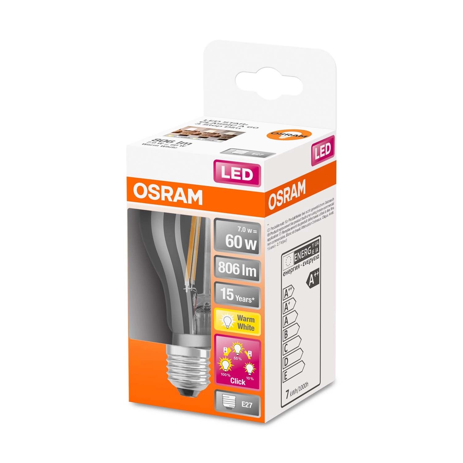 Osram Żarówka LED STAR CLASSIC A60 7W E27 806 lm 2700K