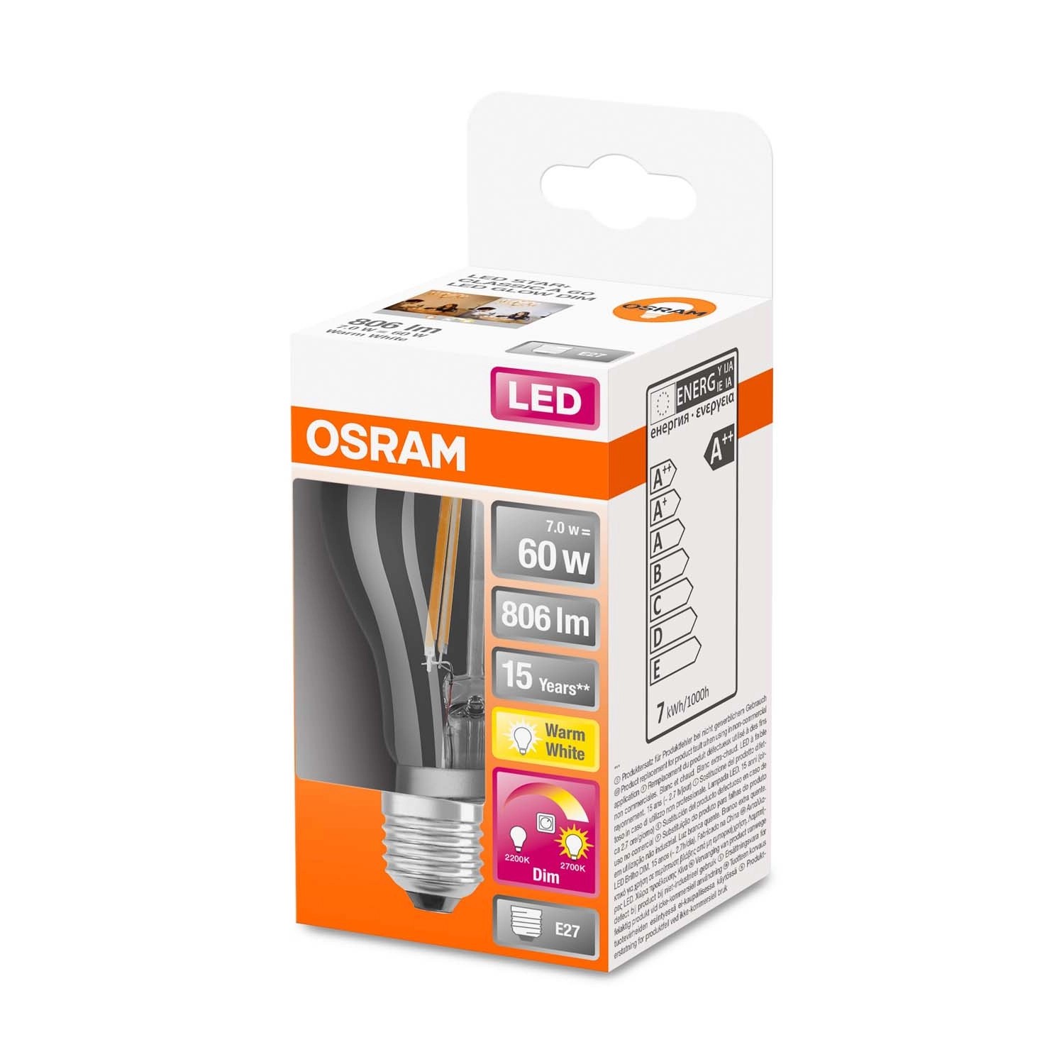 Osram Żarówka LED STAR CLASSIC A60 7W E27 806 lm 2700K