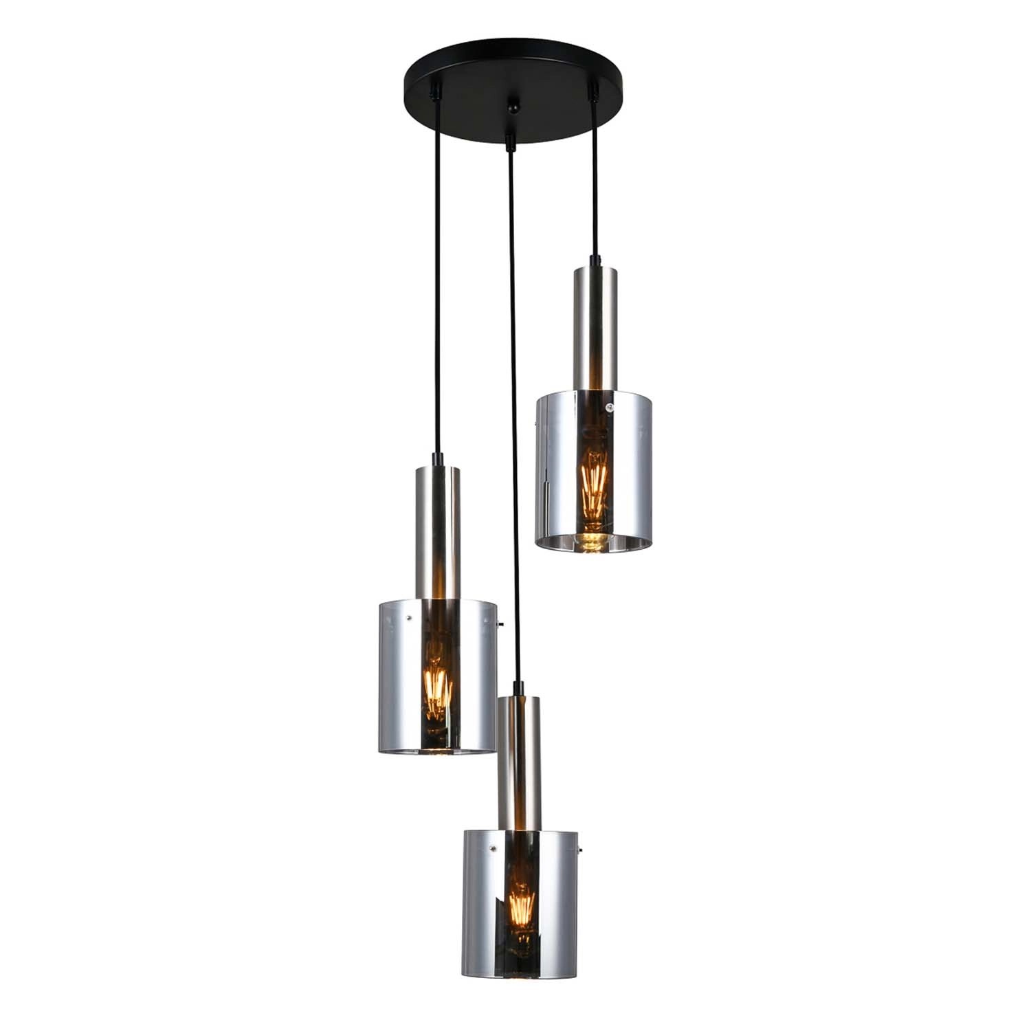 Italux Lampa wisząca SARDO plafon 3x40W E27 satyna dymiona
