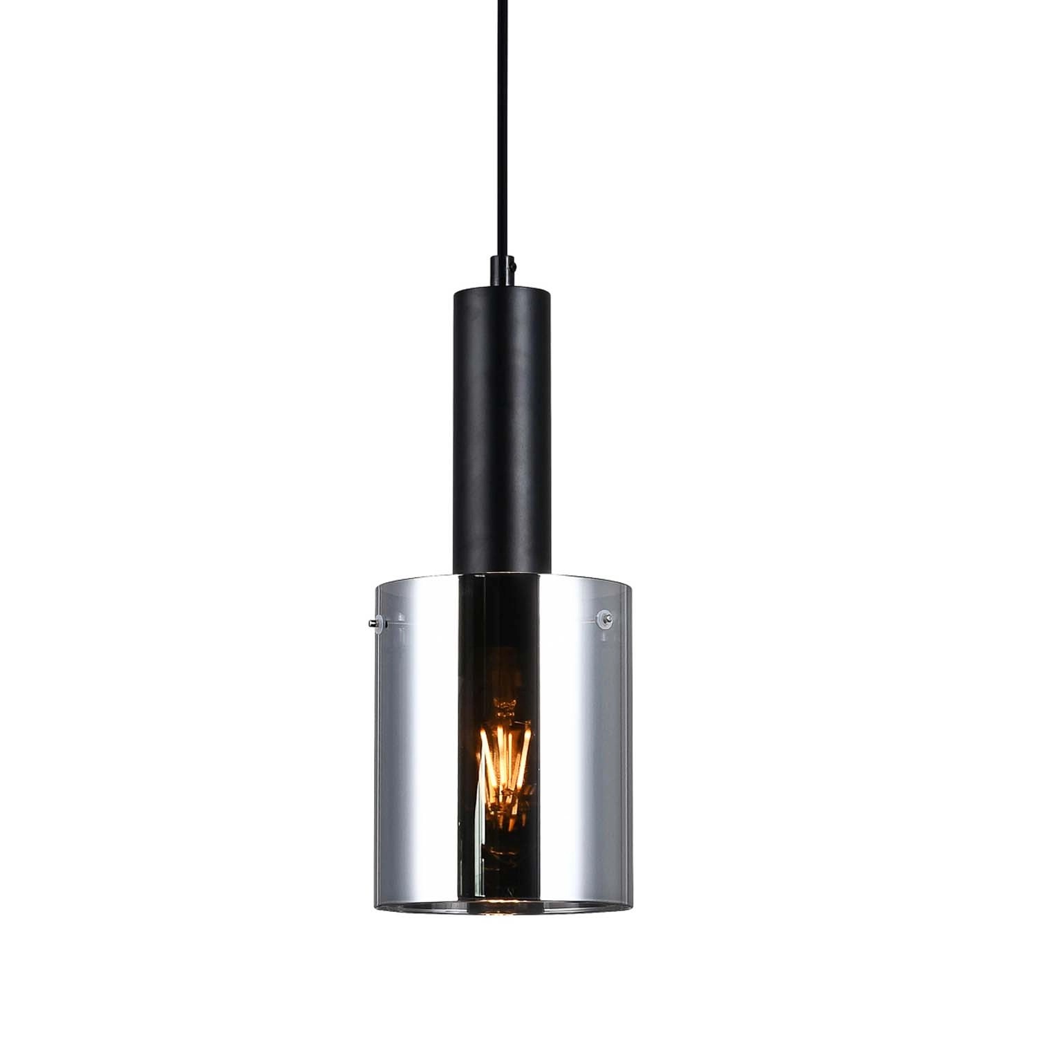 Italux Lampa wisząca SARDO 1x40W E27 czarna dymiona