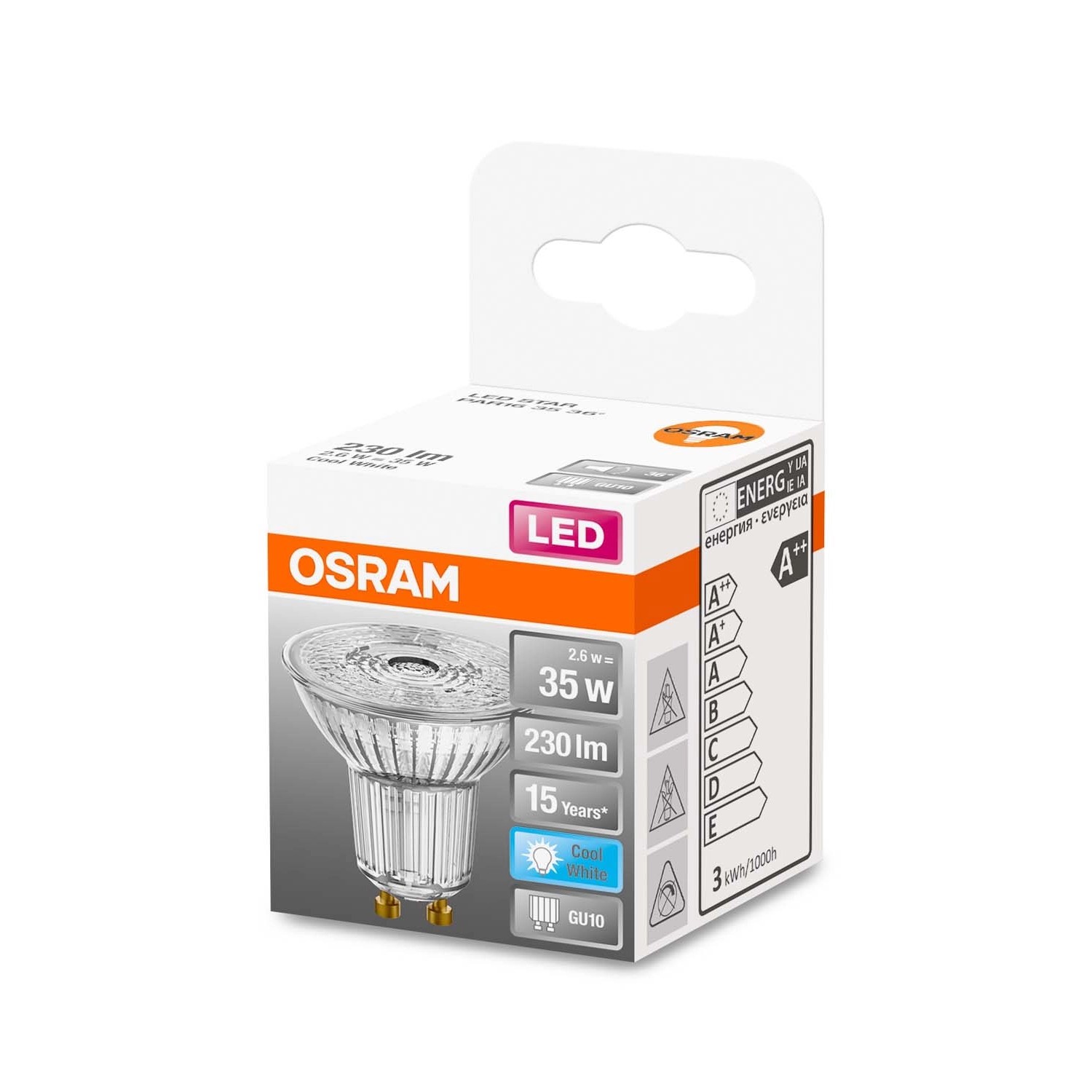 Osram Żarówka LED PAR16 35 36 st. 2,6W GU10 230 lm 4000K