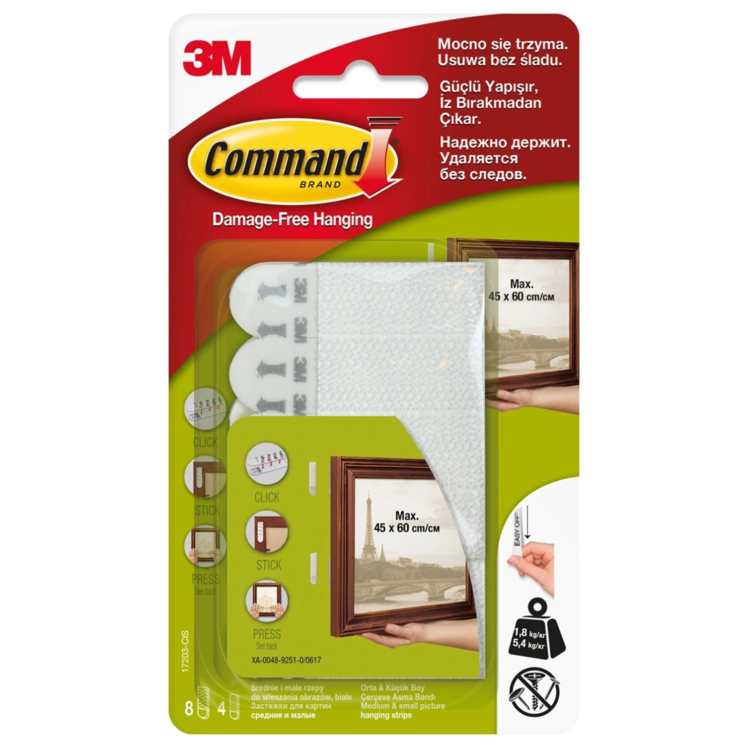 3M Command Rzepy do wieszania obrazów, białe - 12 szt.
