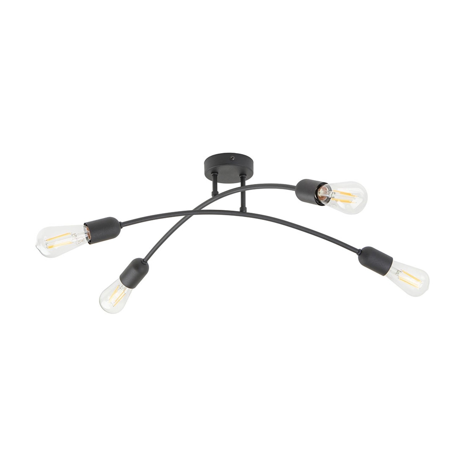TK Lighting Lampa sufitowa HELIX BLACK 4xE27 15W