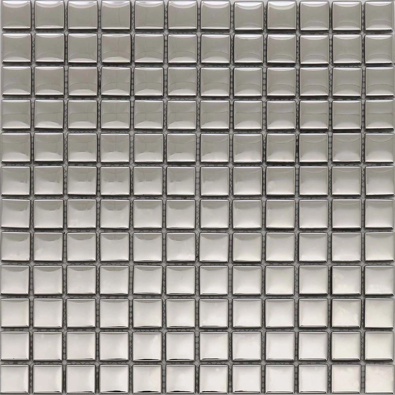Mozaika szklana gładka srebrna 30 cm x 30 cm