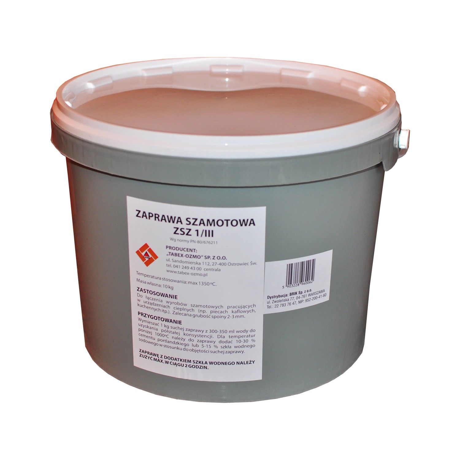 Tabex-Ozmo Zaprawa szamotowa w wiaderku 10 kg