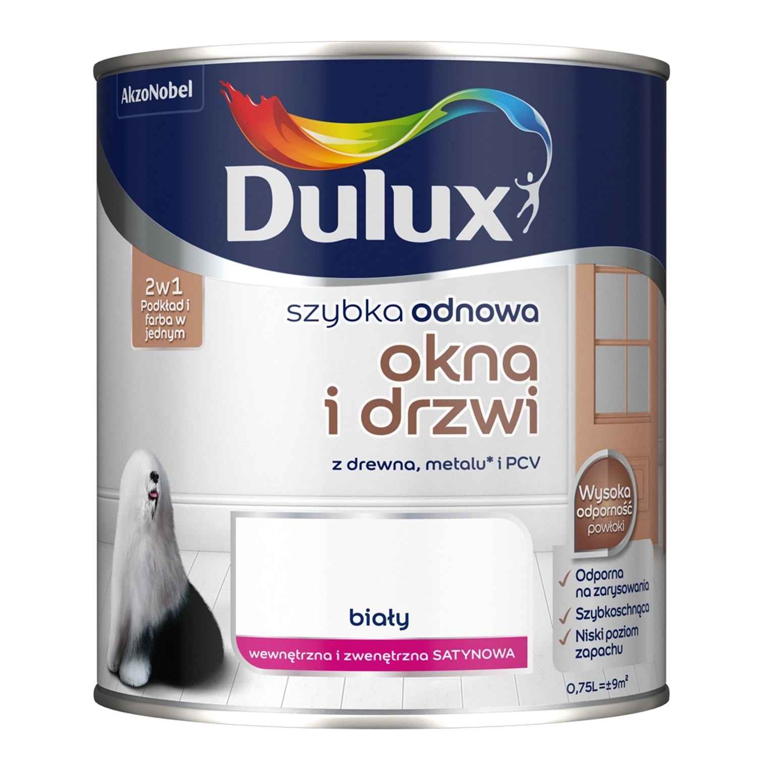 Dulux Szybka Odnowa Okna i drzwi biały 750 ml
