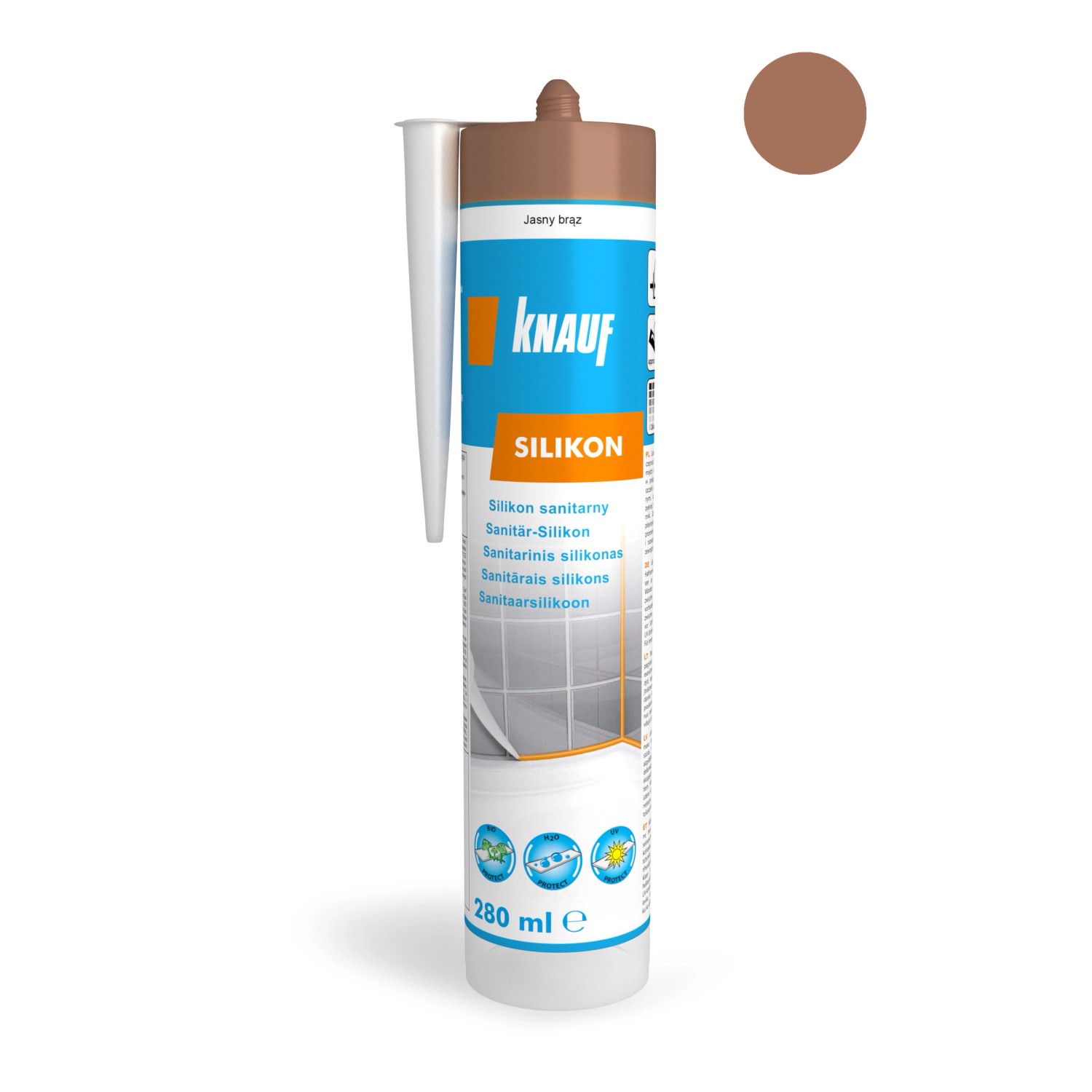 Knauf Silikon sanitarny jasny brąz 280 ml