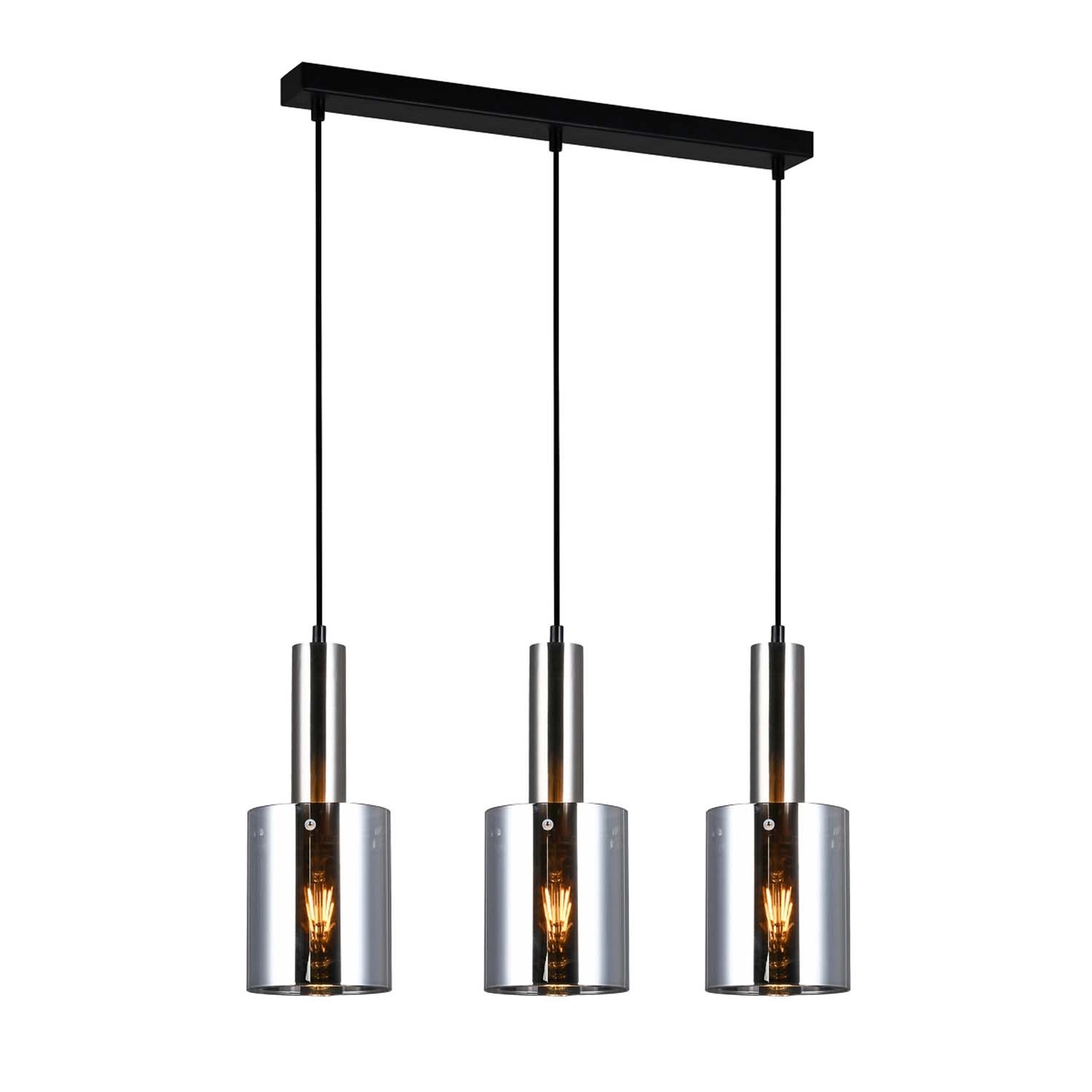 Italux Lampa wisząca SARDO listwa 3x40W E27 satyna dymiona