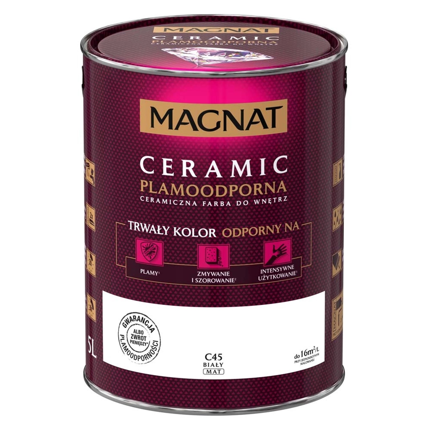 Farba Magnat Ceramic biała 5 l