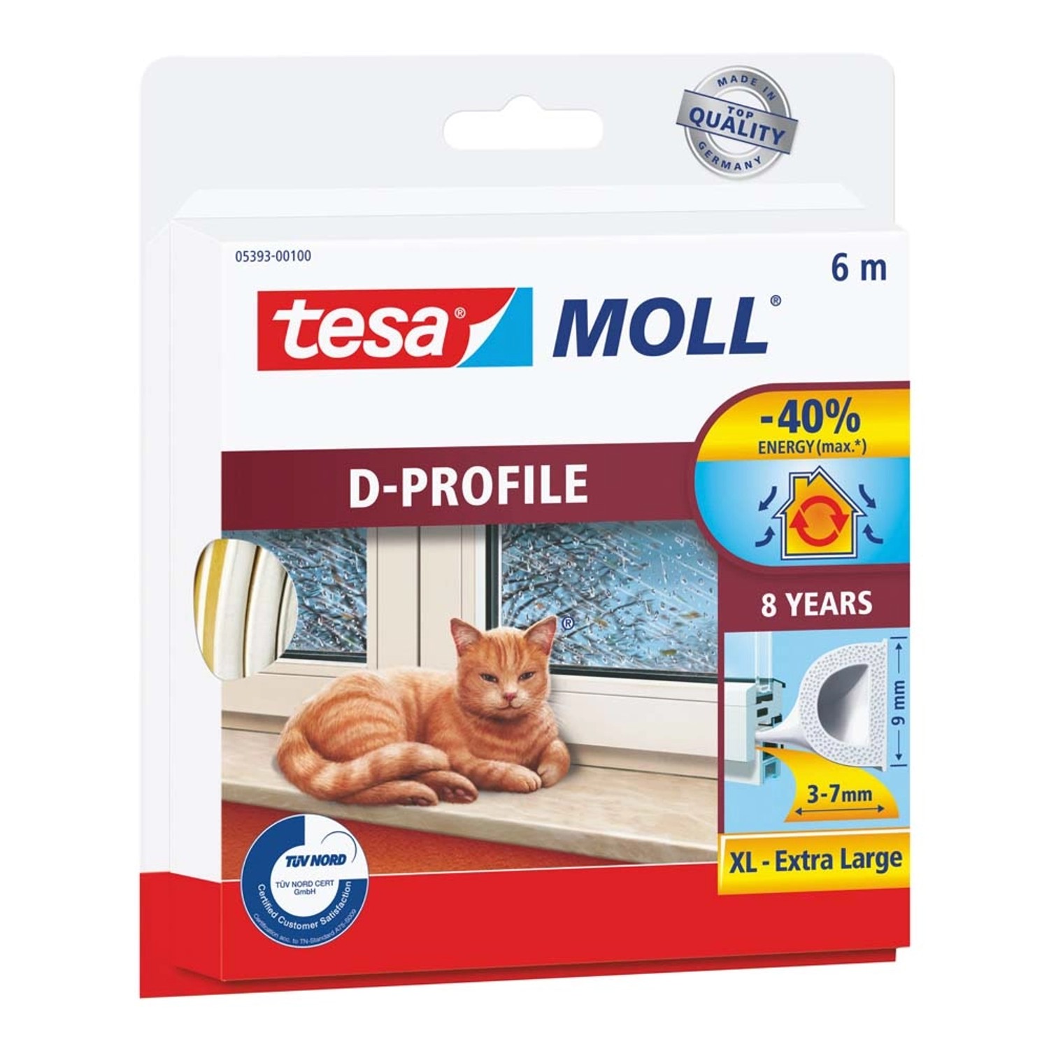 Tesa Uszczelka Profil D biała 6 m