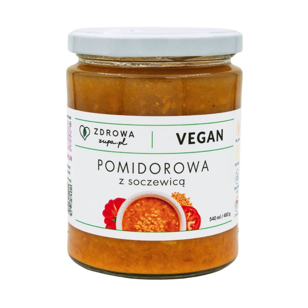 Pomidorowa z BIO soczewicą wegańska bezglutenowa 540 ml