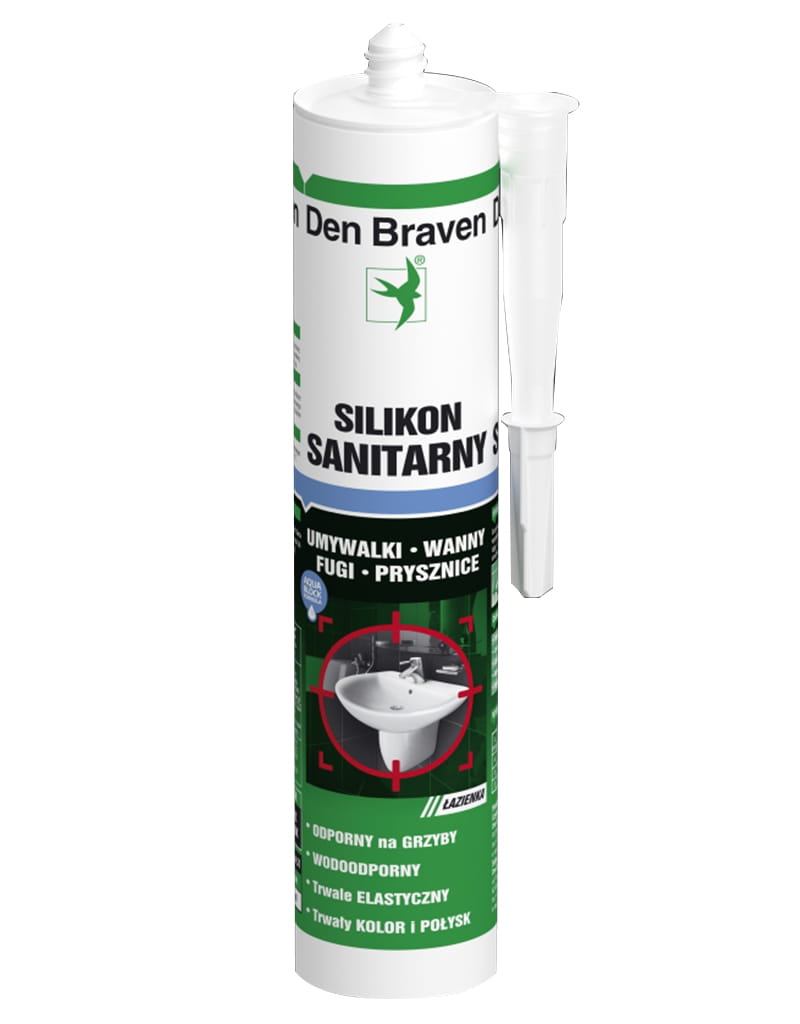 DEN BRAVEN SILIKON SANITARNY BIALY 280 ML